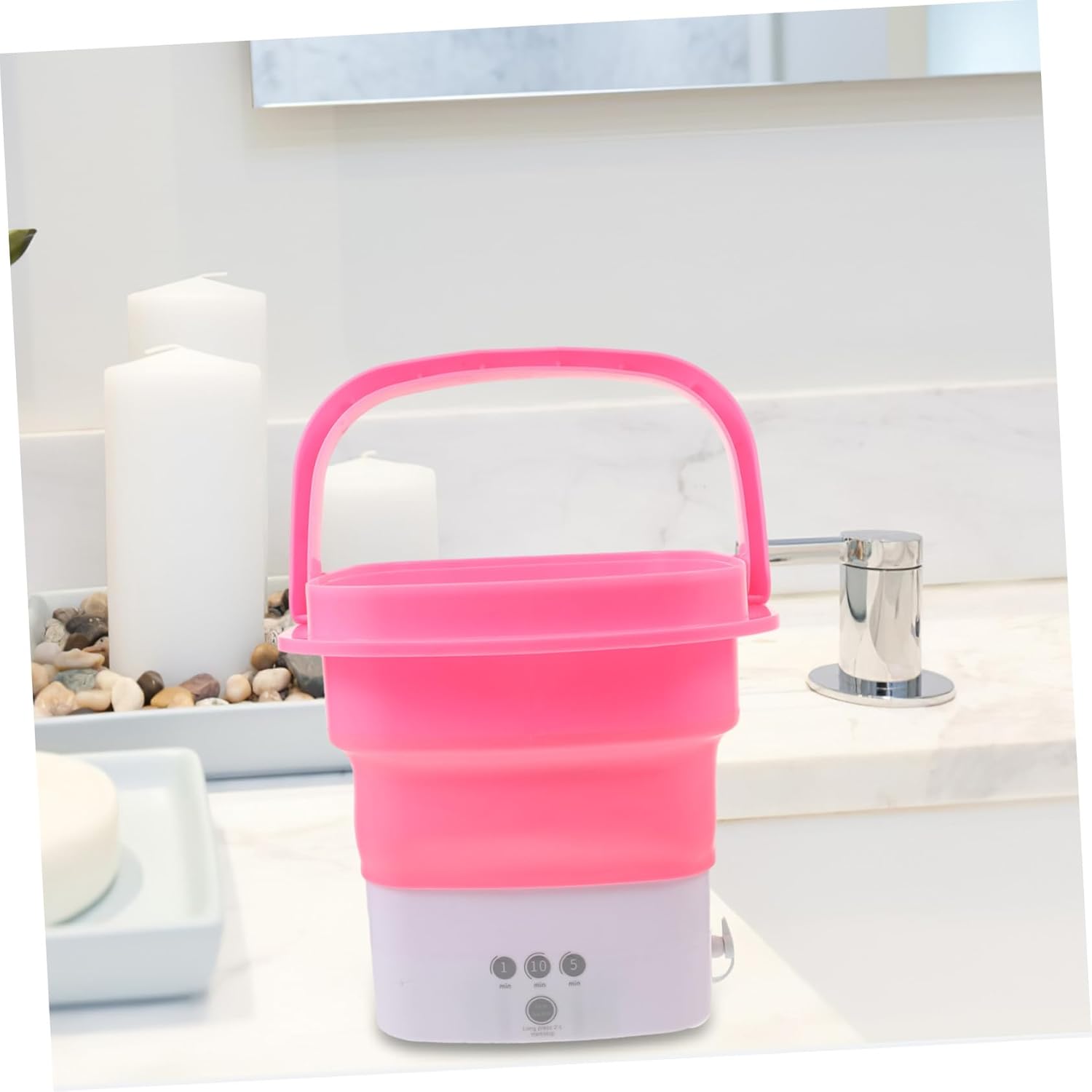 Gatuida Portable Mini Washing Machine Foldable Design with Timer Touch Screen Lightweight and Compact for Camping Travel Apartments US Plug