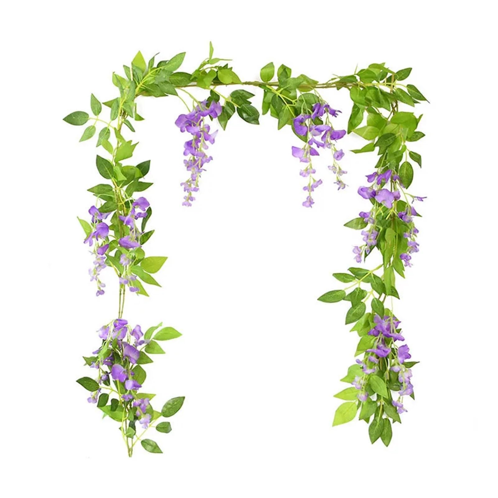 DSFIHJO Artificial Flower Vine Fake Ivy Wisteria Flowers Artificial Plant Vine Garland for Room Garden Decorations Wedding Arch Floral Decor(180cmPurple Wisteria)