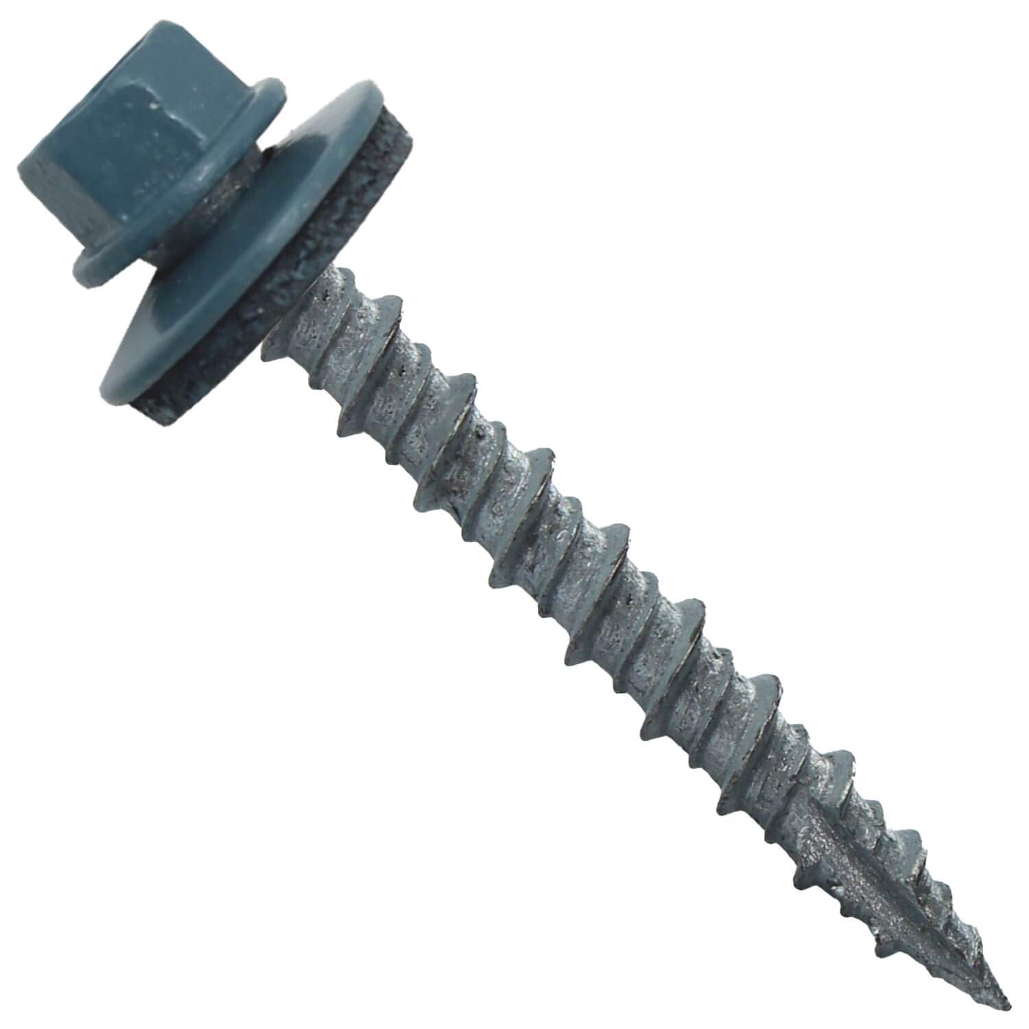 Metal Roofing Screws: (250) 10 x 1-1/2" Slate Blue Hex Head Sheet Metal Roof Screw. Self Starting Metal to Wood siding Screws. EPDM Washer. Colored Head-image-38