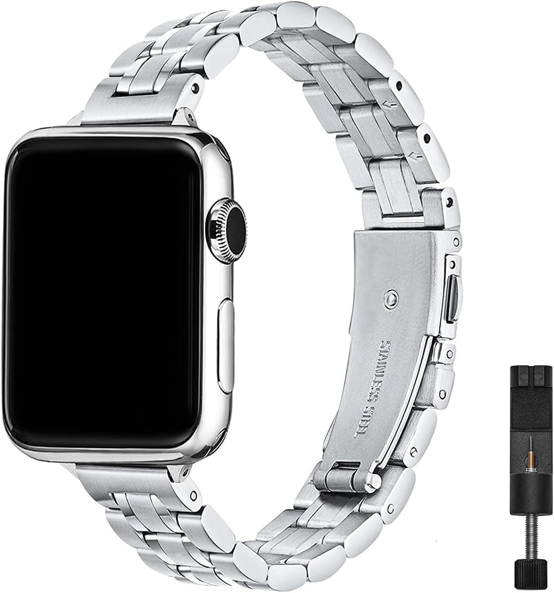 silver apple watch cover