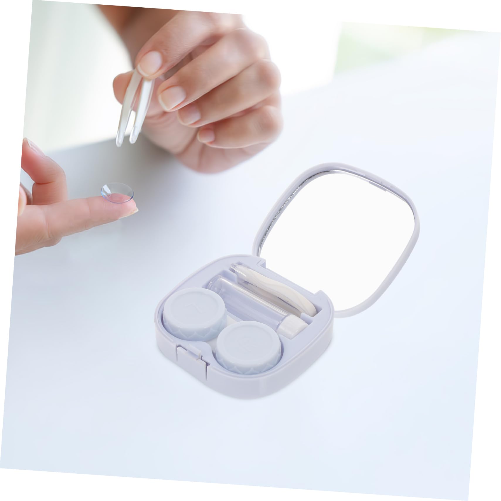 CALLARON 10 Set custodia per lenti a contatto portatile Astuccio custodia per gli occhiali occhio alimentazione dei contatti porta contatti sostituibile Bicchiere