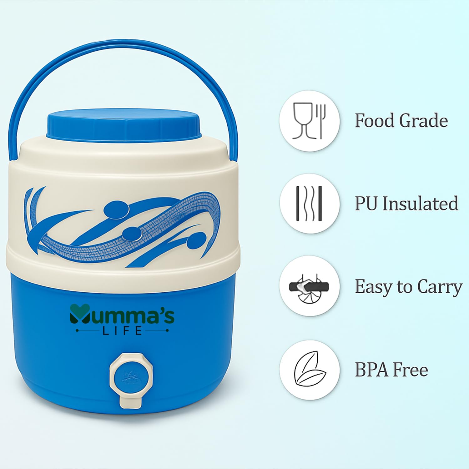 Mumma's LIFE 12L Water Jug - BPA Free & Easy to Carry -5