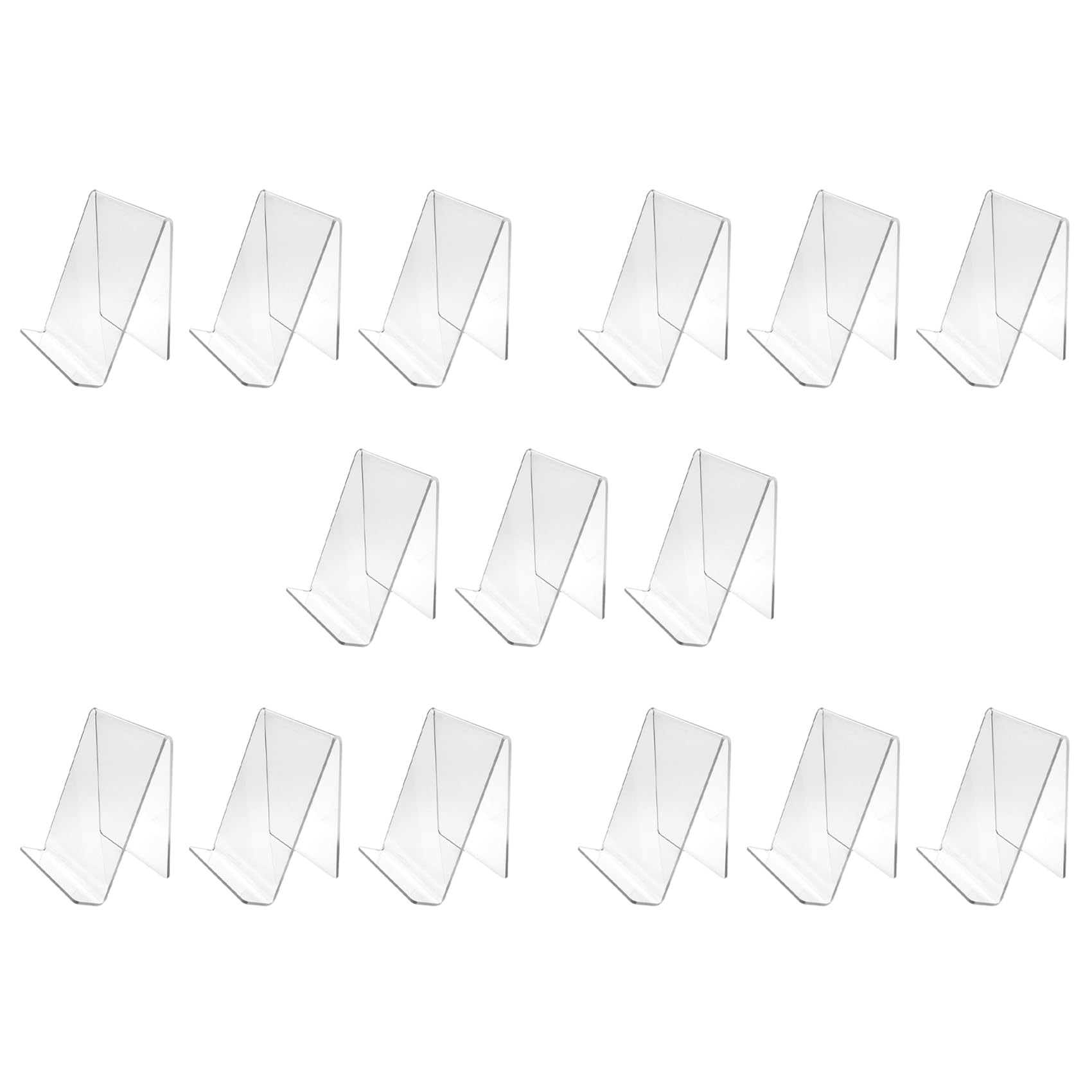Vjsujehgy 15 Pcs Acrylic Book Stand,Clear Acrylic Stand, Clear Holder for Displaying Pictures,Watch Display Stand 100x115x130mm