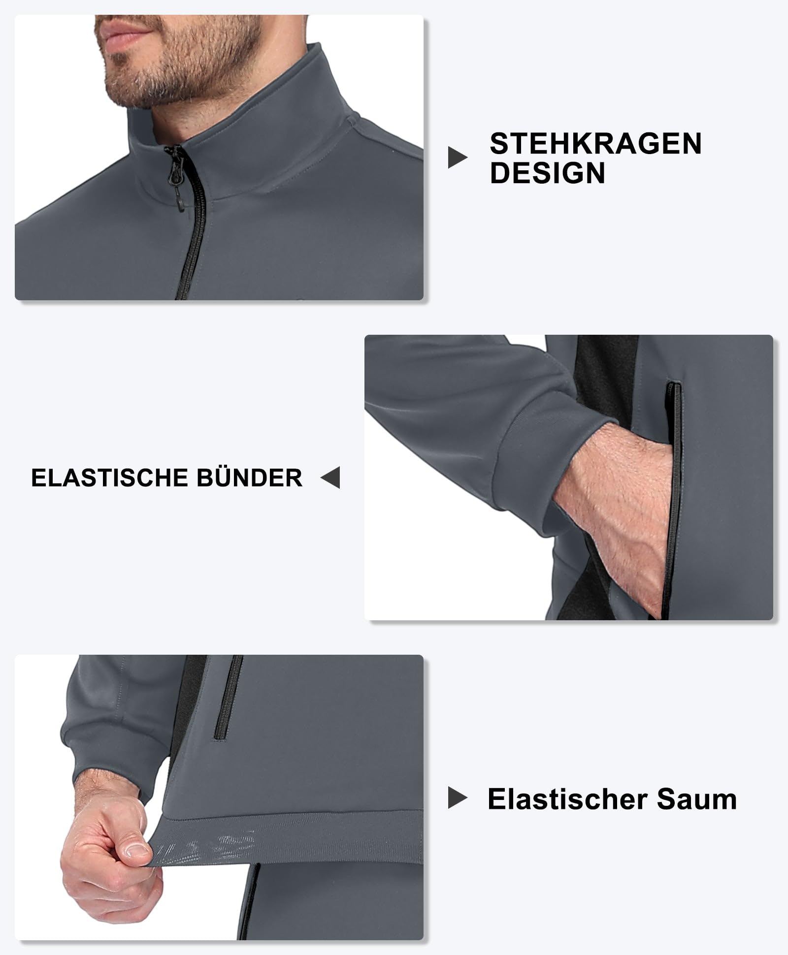 Little Donkey Andy Herren Trainingsanzug Jogginganzug Set Lässig Leichter Sportanzug mit Vollverschluss Jacke & Hose für zu Hause, Freizeit und Gym