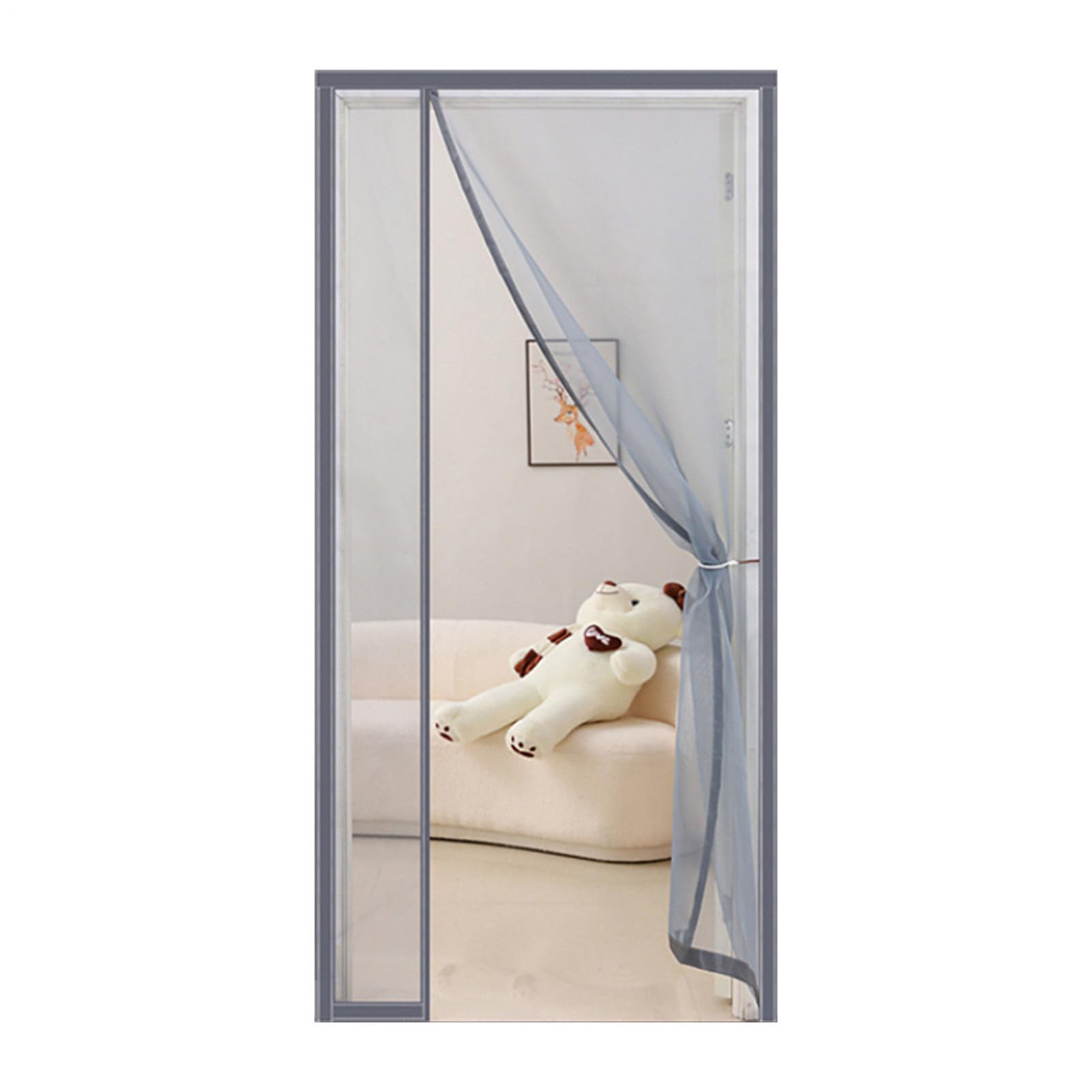 Porte magnétique en maille moustiquaire robuste pour protection contre les mouches