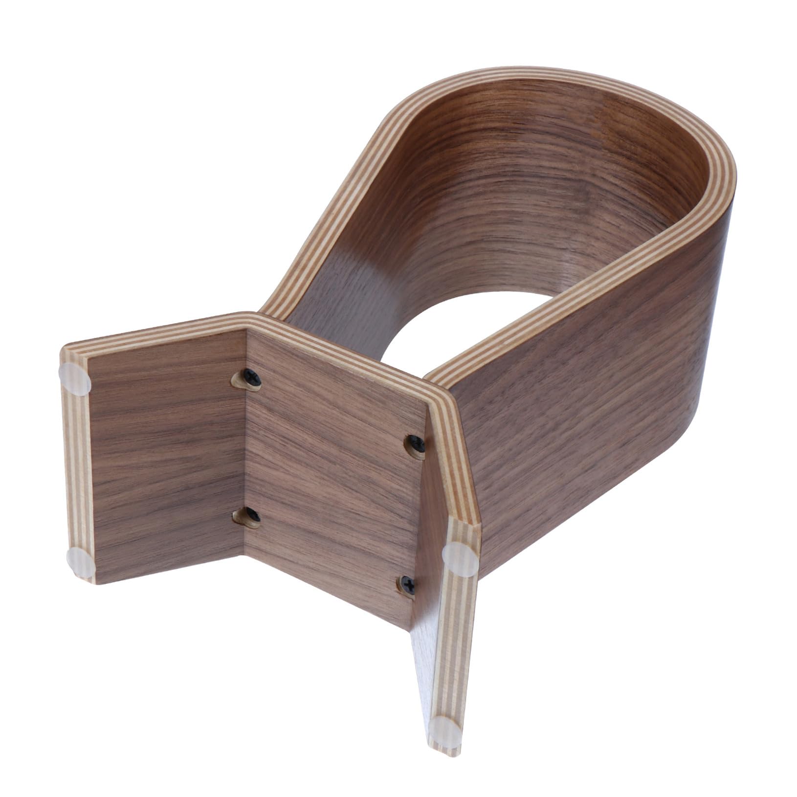 UKCOCO Support Rangement Casque de Présentoir Bois Naturel Noyer ou Élégant et Exposition D'écouteurs de Bureau Boutique ou Café