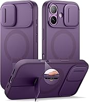 Vista 91 de SURITCH Funda para iPhone 14 Pro Max con cubierta magnética para cámara deslizante y soporte ajustable, compatible con MagSafe, funda protectora