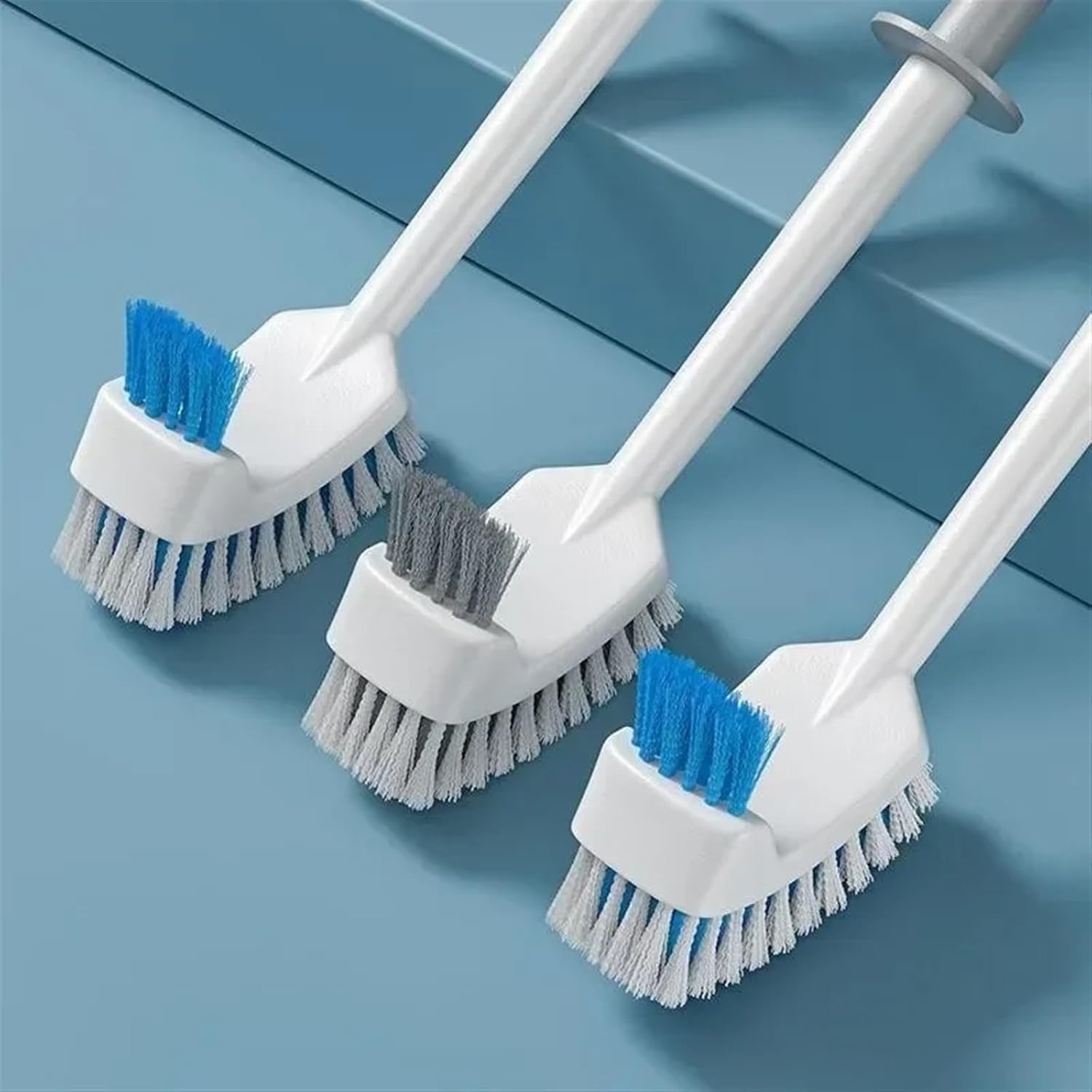 Toilet Cleaning Brush No Dead End Household Cleaning Wash Toilet Wall Hanging Plastic Long Handle Brush Toilet Brush Set (Size : Gray)