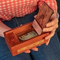 Vista 8 de Bits and Pieces Caja de rompecabezas de dinero secreto – Camuflaje tu dinero en efectivo – Teaser de madera – Compartimento secreto de madera oculto