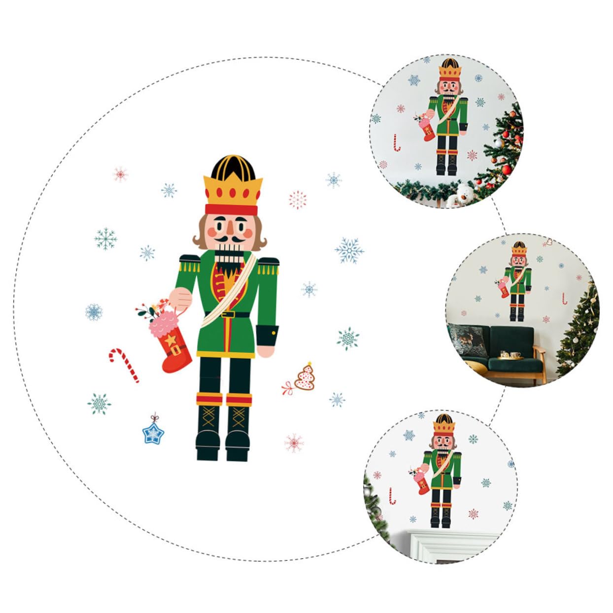 Cabilock 3 Piezas Pegatina Navideña de Huerto de Adhesivo de de y de Decoración para Ventanas Fiesta de Navidad PVC Autoadhesivo Adorno para Hogar y Oficina