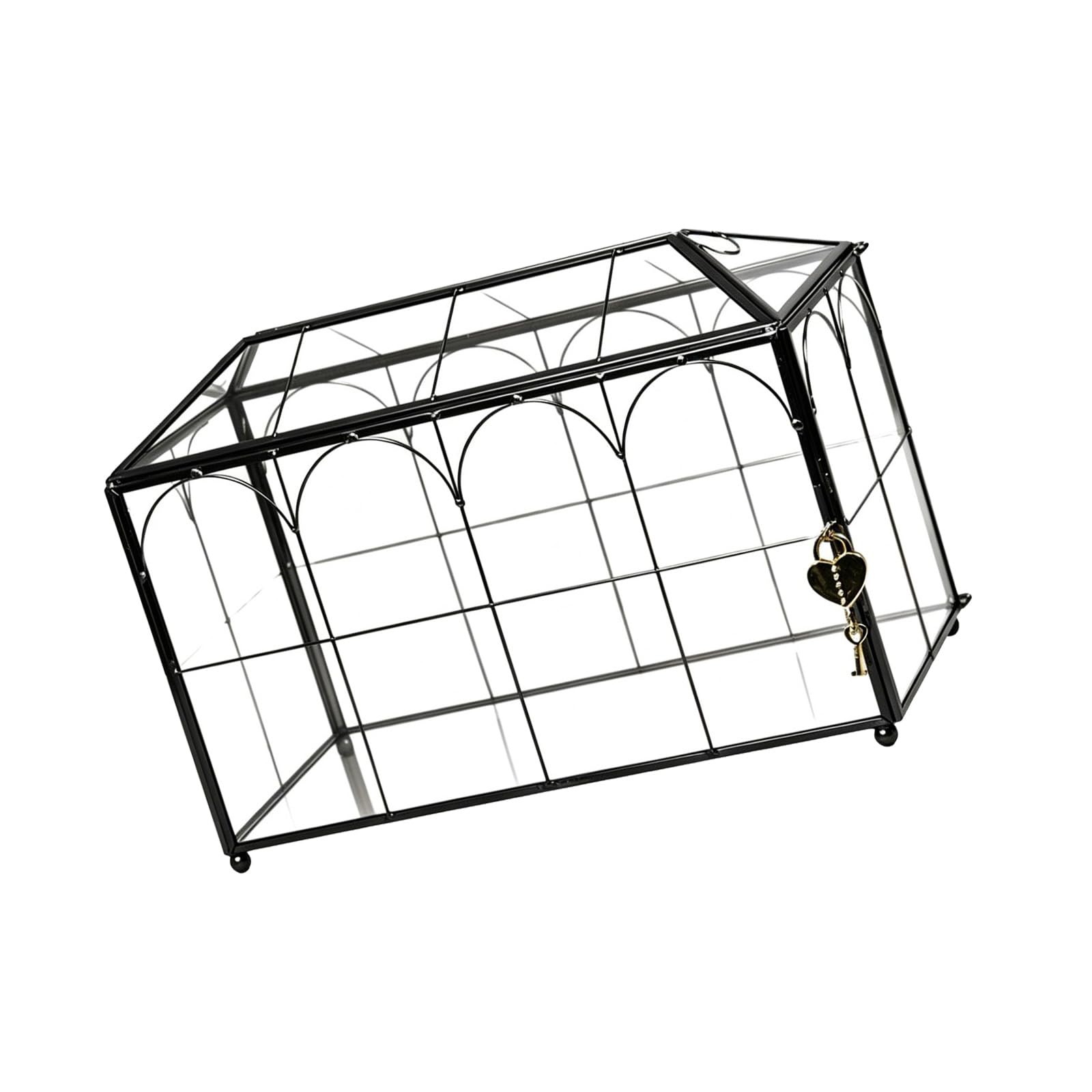 Caja de colección de tarjetas de vidrio transparente para sobres