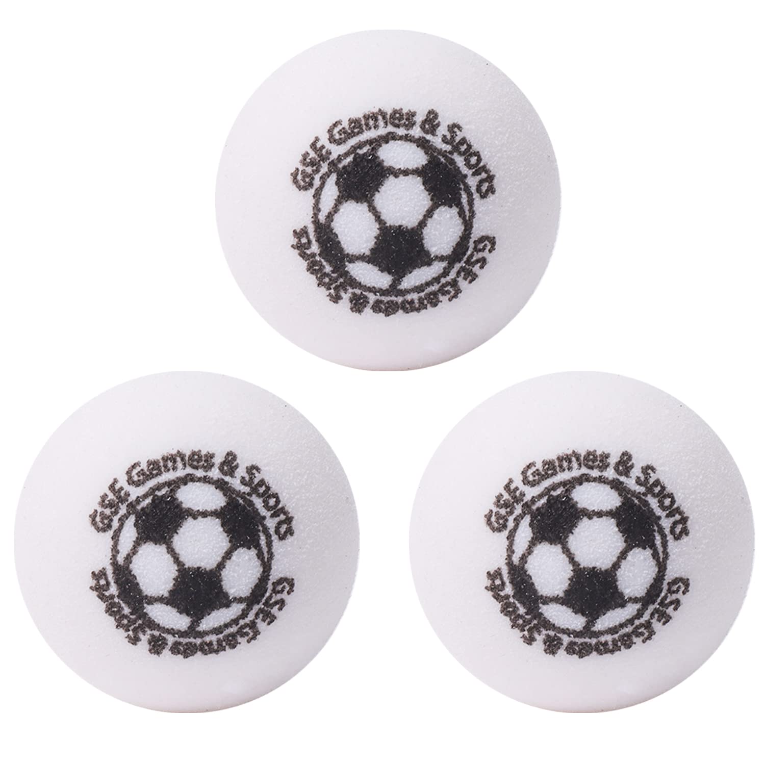 GSE Regulation Size 1.365" Table Soccer Foosball Table Replacement Balls, Official Tournament Table Soccer Balls, Foosball Table Accessories (White - 3 Pack)