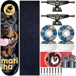 Skate Completo Profissional Shape 8.0 Matilha Blackdog