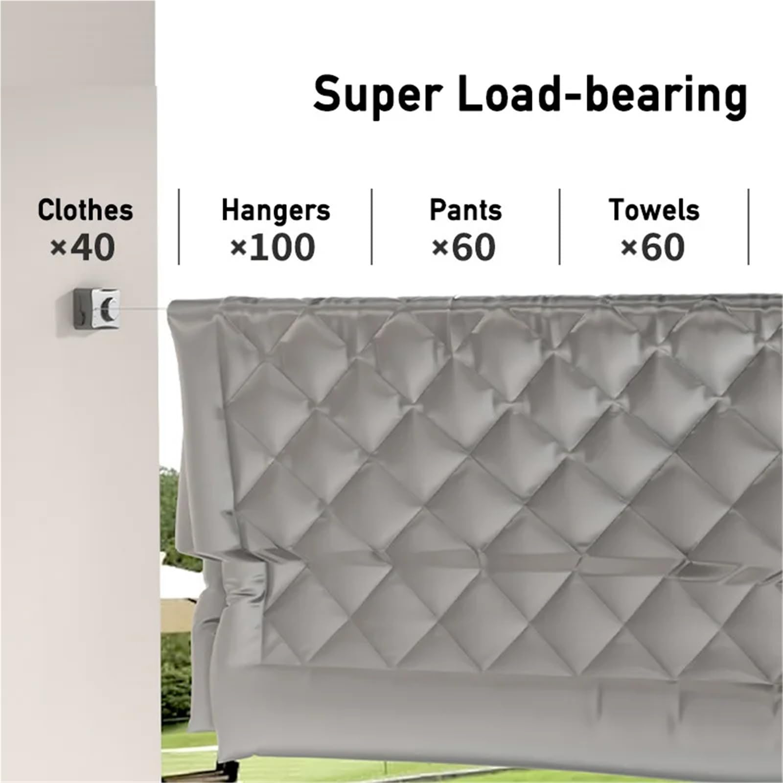 Corde à Linge 5.1 mètres en Acier Inoxydable Invisible Salle de Bain intérieure Balcon blanchisserie vêtements rétractables pour Le Linge