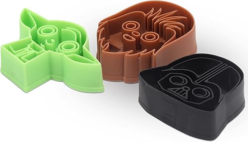 Miniatura 3 de Juego de cortadores de galletas de Star Wars para cocina, con cortadores de galletas Chewbacca, Yoda y Darth Vader