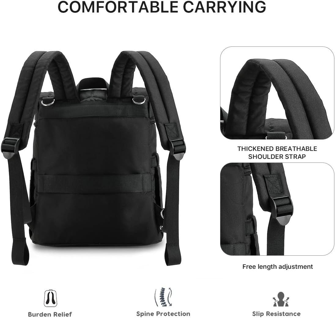 Large Capacity Multifunction Diaper Bag Backpack,Waterproof Travel Nappy Changing Bag Mommy Bag with Stroller Straps(Black)