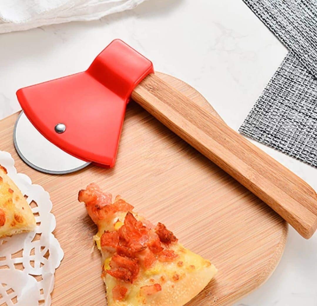 Axe Pizza Cutter with Bamboo Handle