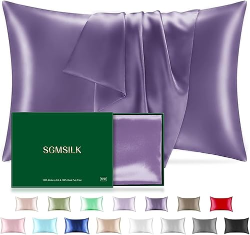 Miniatura 99 de Funda de almohada de seda de morera para cabello y piel, 22 Momme - Funda de almohada de seda natural con cremallera oculta, 6A, suave y lisa de una