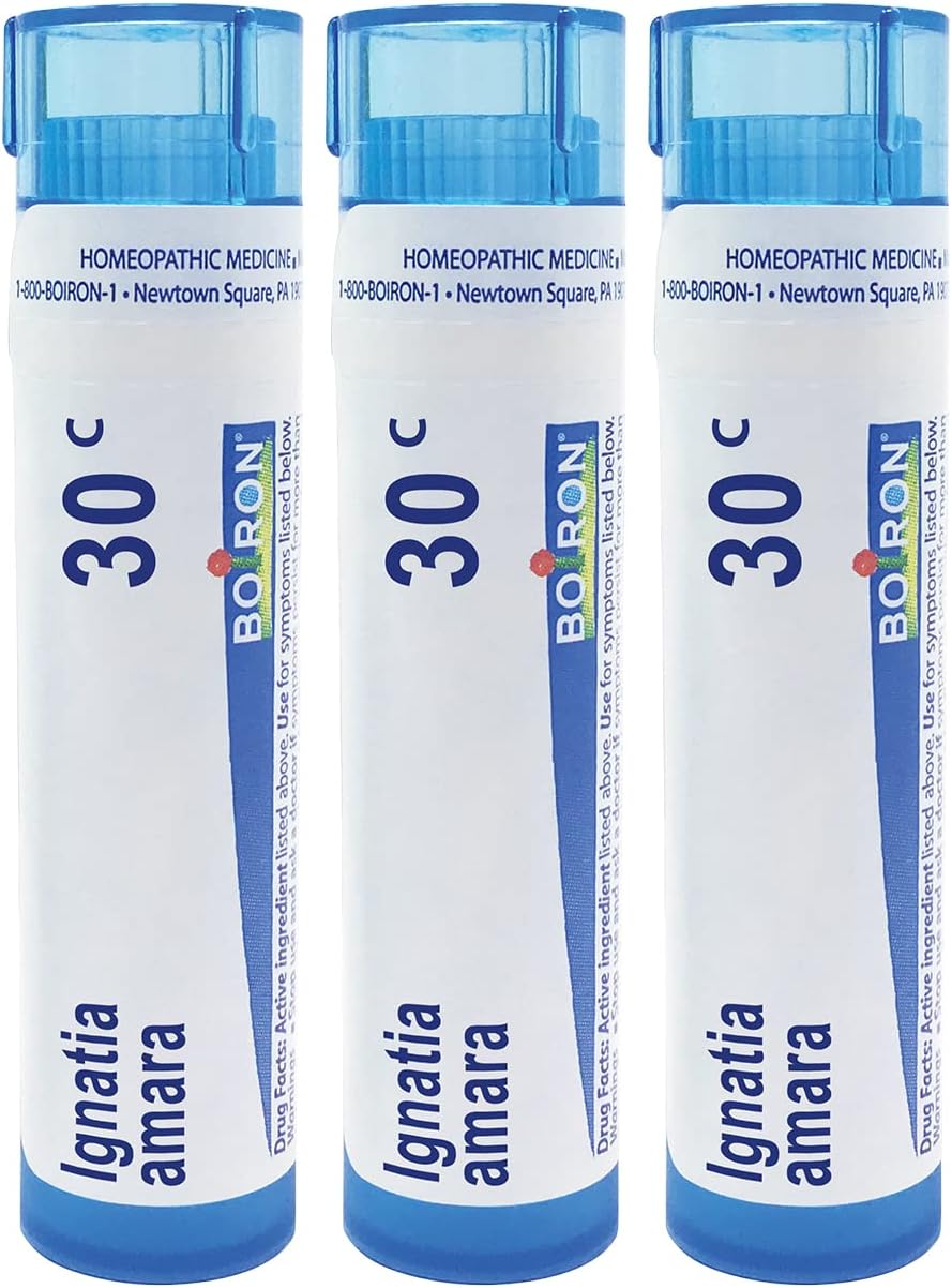 Boiron Ignatia Amara 30C Homeopathic Medicine for Apprehension, Hypersensitivity to Stress - Pack of 3 (240 Pellets)