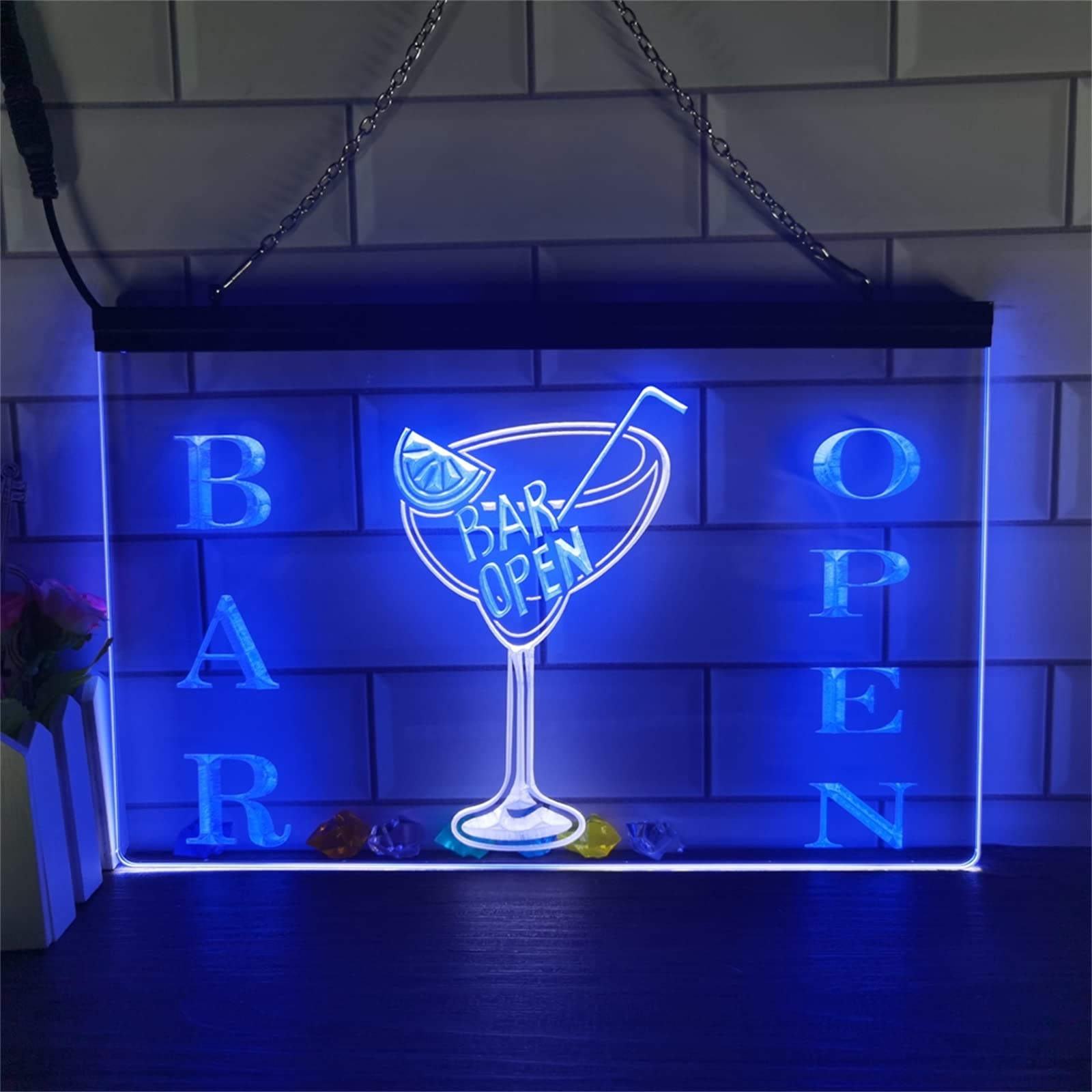 Amazon | バー OPEN ネオン、カスタム カクテル装飾 LED ナイトライト