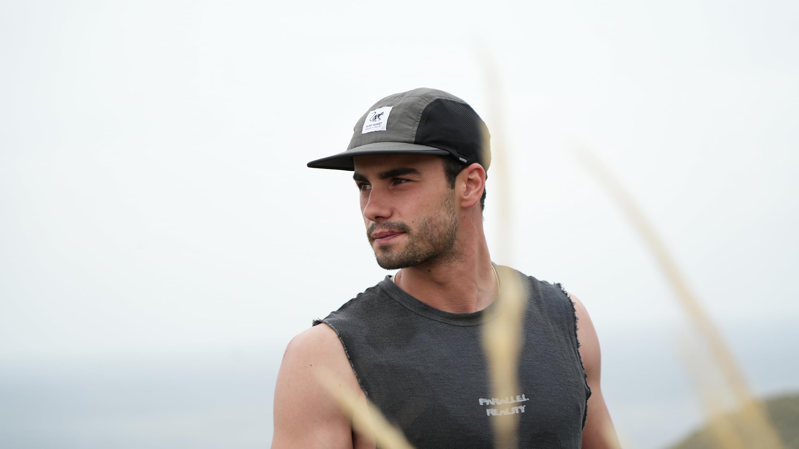 Surf Monkey Casquette 5 panneaux Sport - Running - Polyester recyclé - Waterproof - Fluorine-Free DWR - Adulte