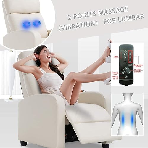 Miniatura 63 de BestMassage - Sillón reclinable para sala de estar Moderno sofá con respaldo alto, asiento para cine en casa con soporte lumbar (con masaje,
