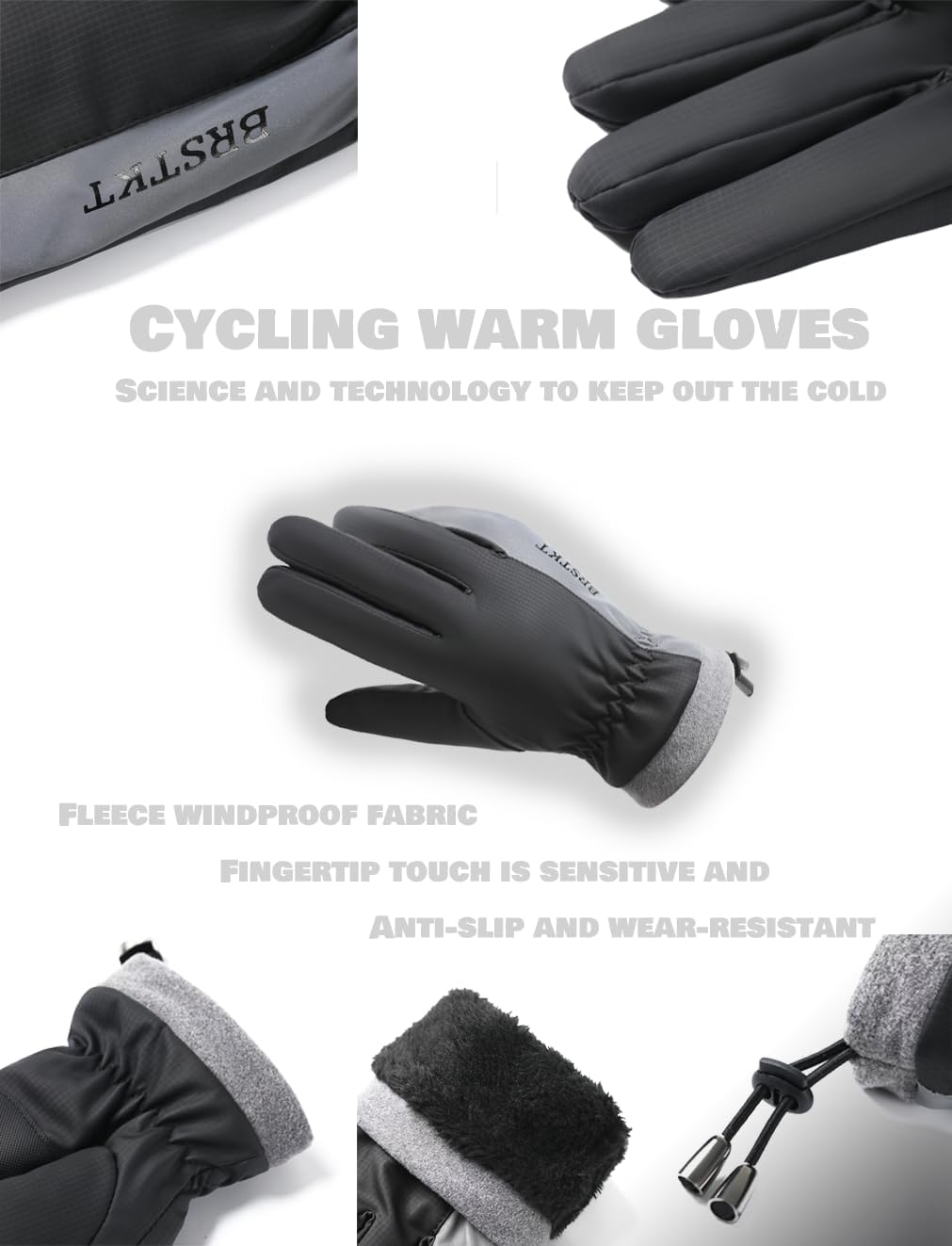 Winter Cycling Gloves, Touchscreen Compatible, Windproof Cold Weather Gloves for Men and Women, Anti-Slip Design - Image 3