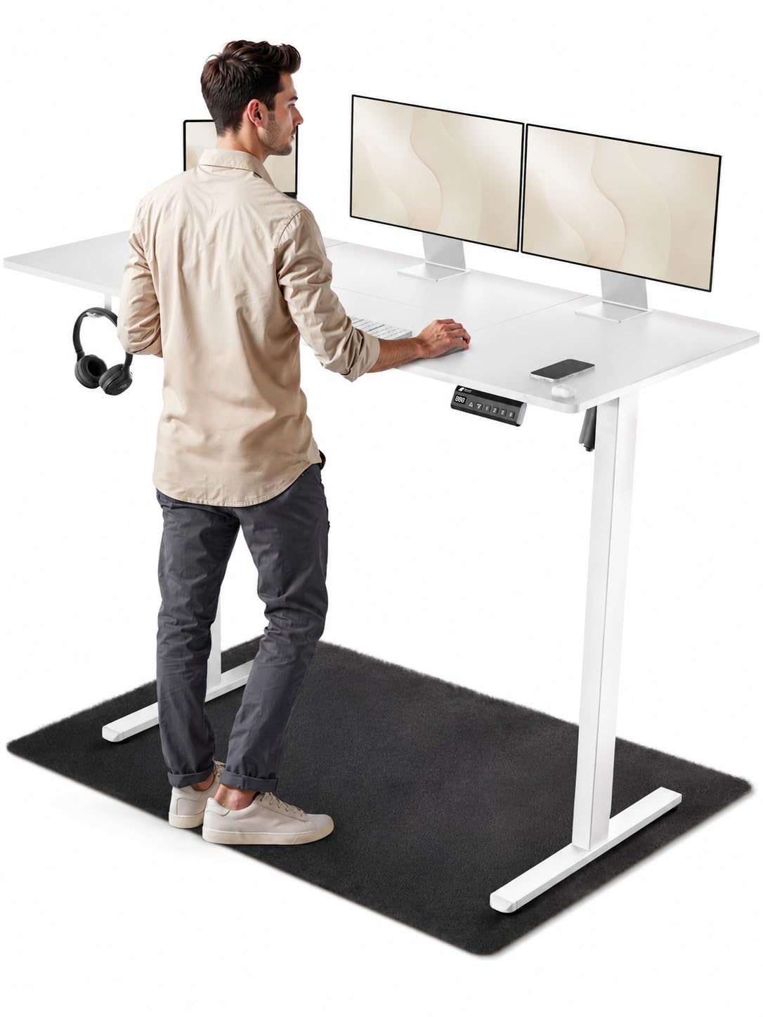 LUTIVO Foxtrot Electric Standing Desk 140x60 cm [TEST WINNER] Cutting-Edge
