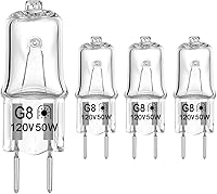 Vista 1 de Bombilla halógena para horno microondas GE, bombilla para electrodomésticos GE sobre la estufa campana de microondas, 120 V 50 W, luz