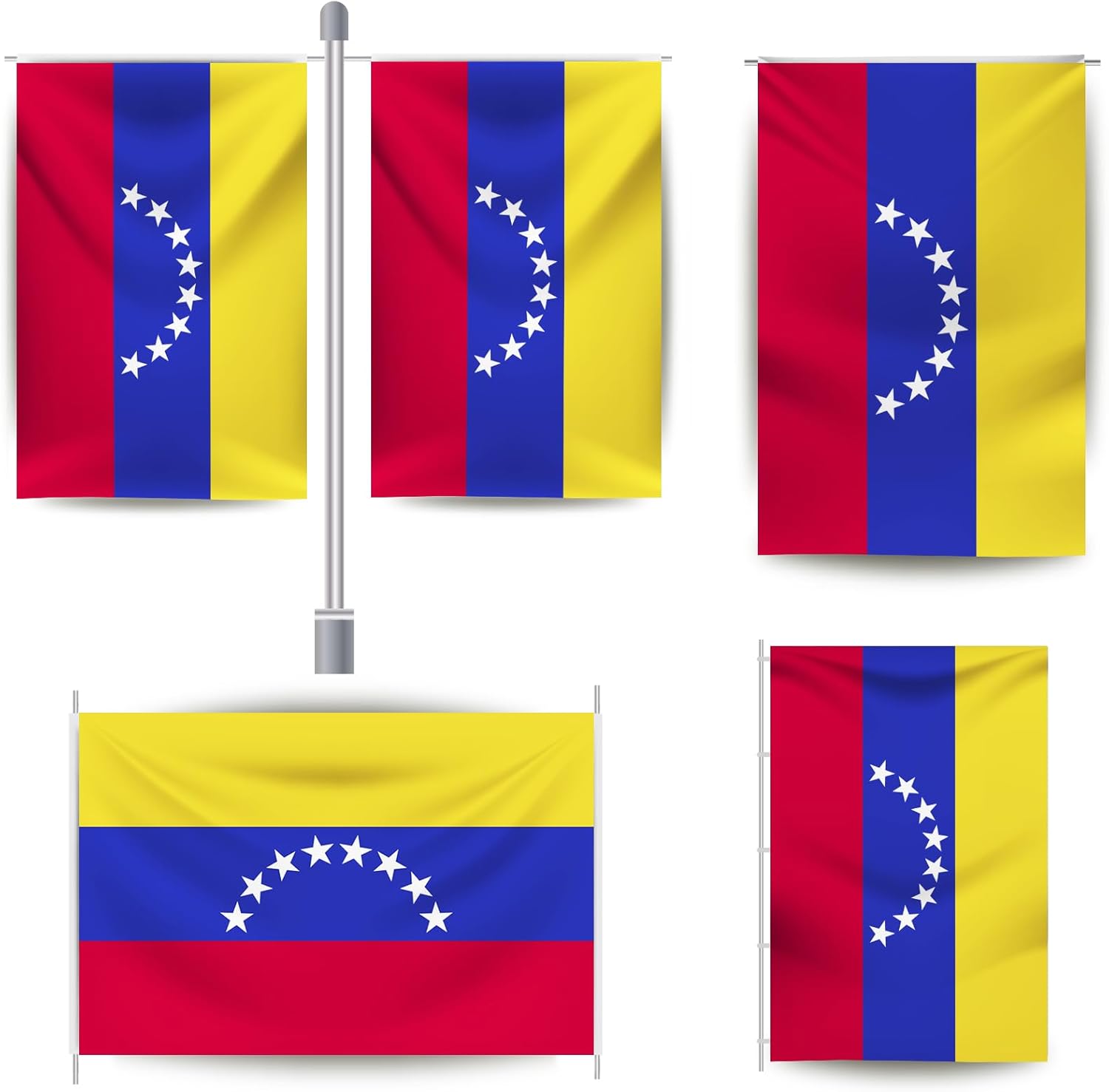 YongFoto Venezuela Flag 5x8ft Republic of Venezuelan Flags Banner for Outdoor Celebrations Home Garden Porch Party Decoration Flags with 2 Sturdy Grommets Precision Machine Stitched