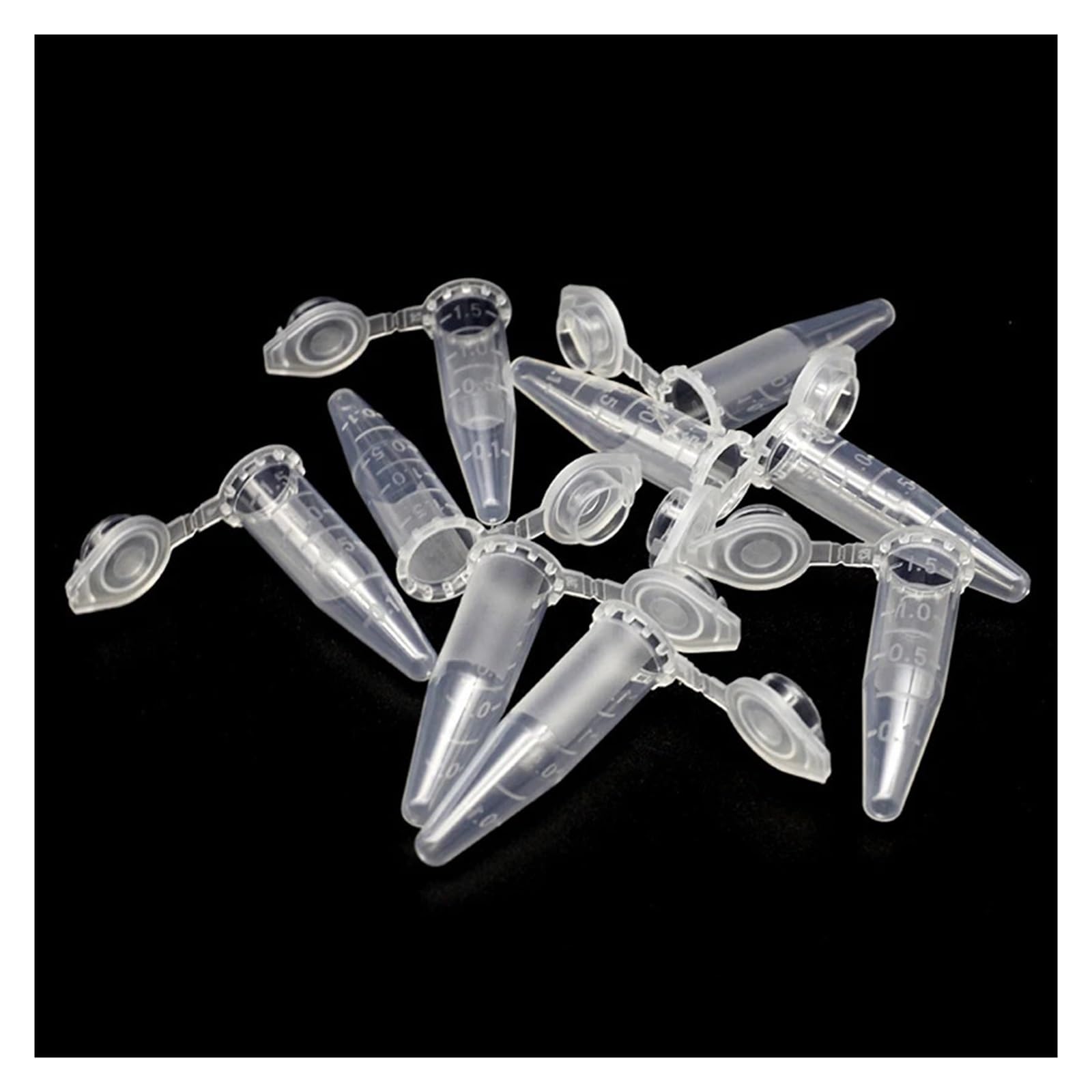 Tube à centrifuger en plastique, tube EP, tube à essai en plastique transparent, flacon à centrifuger, bouchon à pression, tube PCR, bouteille de semences, expérience, 500 à 1000 pièces(0.5ml100