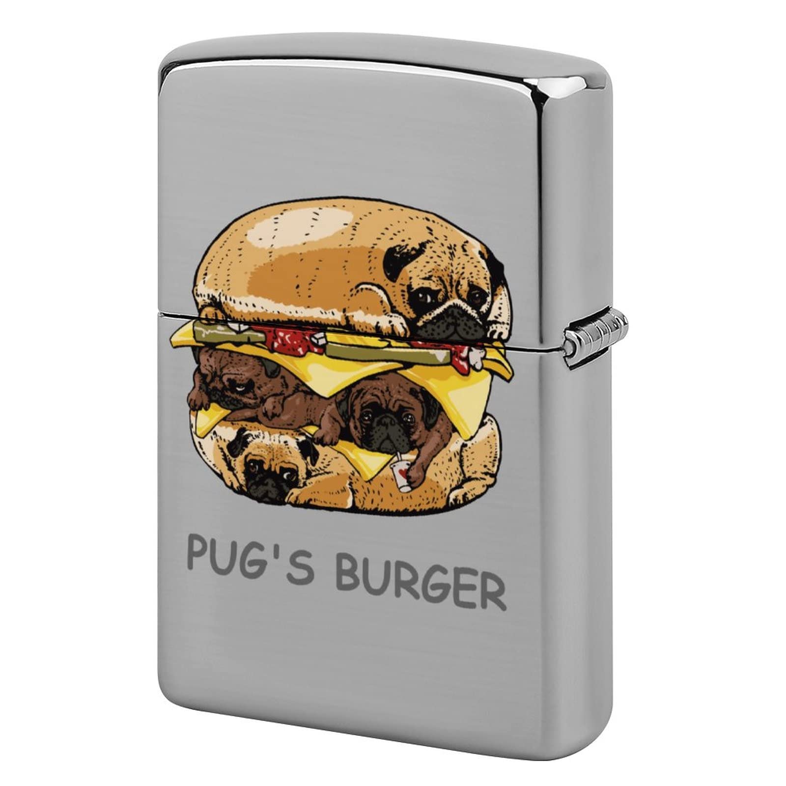 Amazon.co.jp: ZIPPO兼用ケース おもしろ パグバーガー Pug 犬 ジッポ 