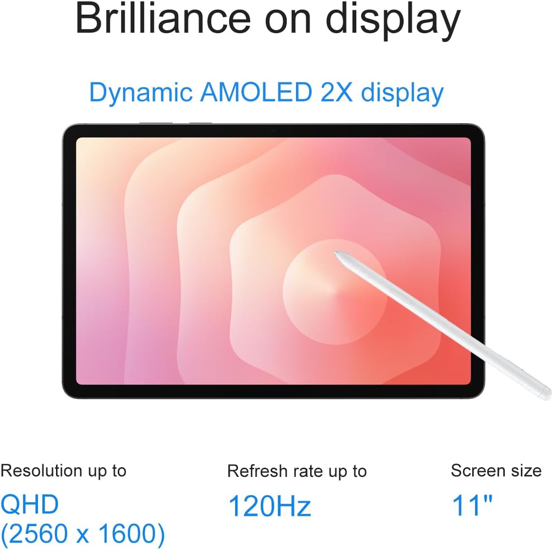 Samsung Galaxy Tab S11 AI Tablet, 11" 120Hz AMOLED 2X, 256GB Storage (128GB+128GB SD Card), 12GB RAM, S Pen, 2K+ Touchscreen, Ultra-Light, Slim Tablet,18-Hr Battery Life, 13MP+12MP Camera, SM-X730