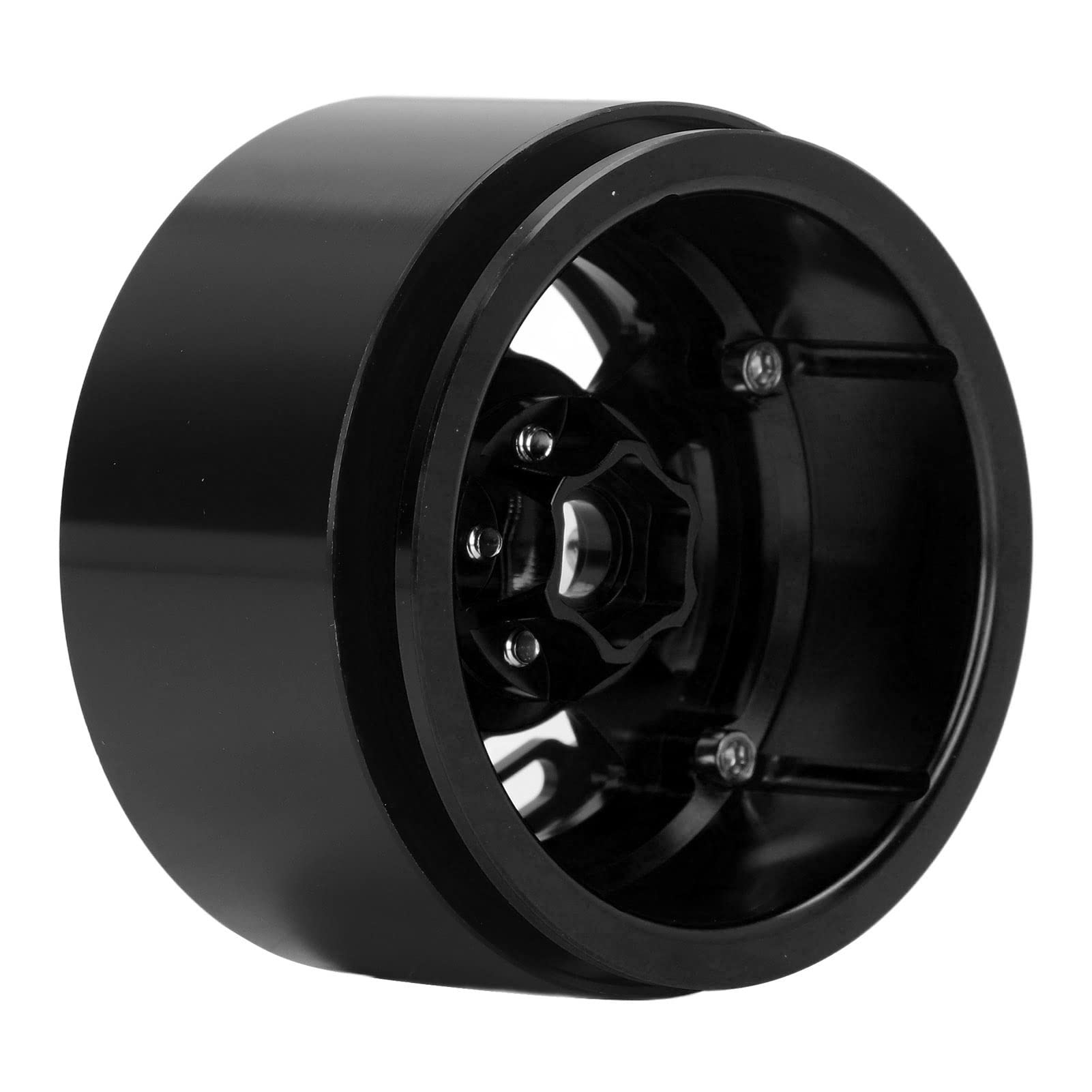 4 PCS RC Car Wheel Hub 2.2in 12mm Hex Drive Aleación de aluminio 36mm Espesor Metal Wheel Hub para 1/10 Crawler Car (Black)