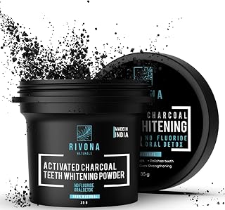 Naturals Activated Charcoal Teeth Whitening Powder - for Teeth Whitening, Stain Remover, Freshens Breath - with Activated Charcoal, Turmeric & Clove Powder - 35g (Fluoride Free)