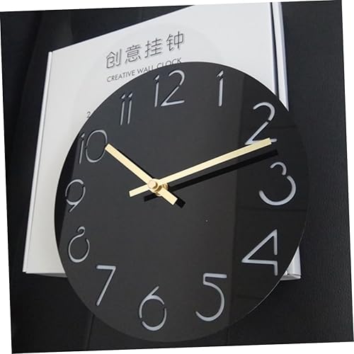 Miniatura 4 de HOMSFOU Reloj redondo para decoración de habitación para adolescentes y niñas, reloj de pared, reloj silencioso con números arábigos, decoración