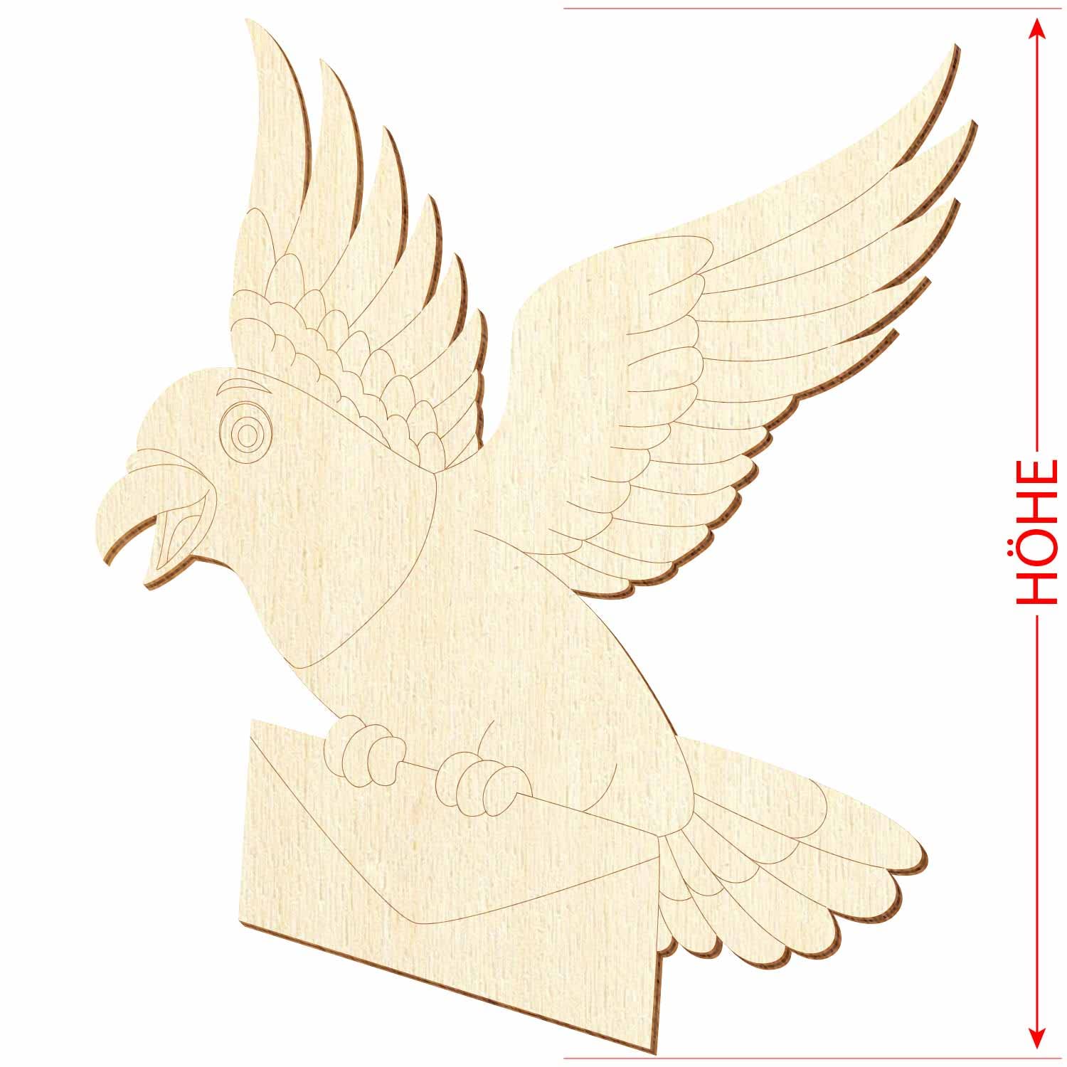 Paloma de madera para manualidades (5-50 cm, 100 unidades, altura: 47 cm)