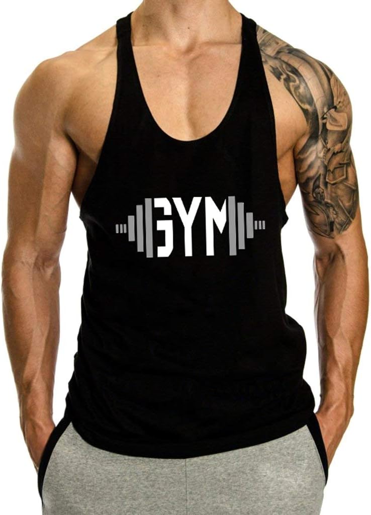 0004 Men's Gym Tank Gym Tank Stringer Tank Tops for Men Gym Vest for Men Vests for Men Sleeveless T-Shirt Bodybuilding Gym Tank Tops for Men