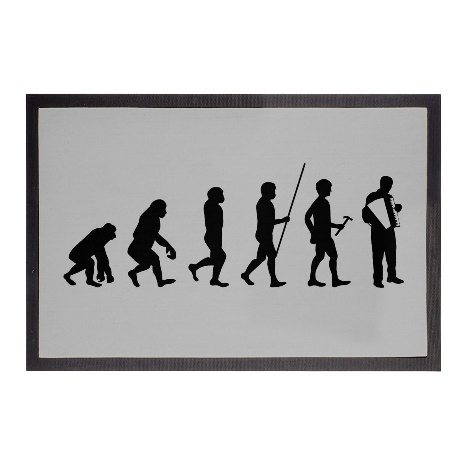 Paillasson gris accordéon musette 75x50cm tapis de porte sur le thème de la musique fabriqué en France