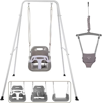2 in 1 Toddler Swing & Jumper, Swing Set for Indoor and Outdoor Use