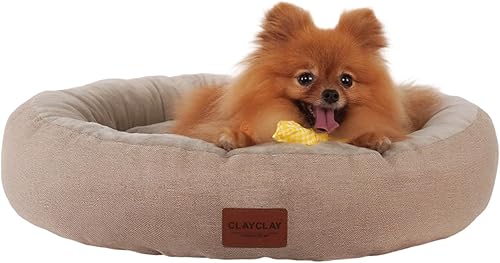 Miniatura 10 de Cama Redonda Acogedora para Gatos – Cojín Suave y Cómodo para Gatos y Gatitos – Antideslizante, Lavable a Máquina, Cama de Felpa para Dormir para