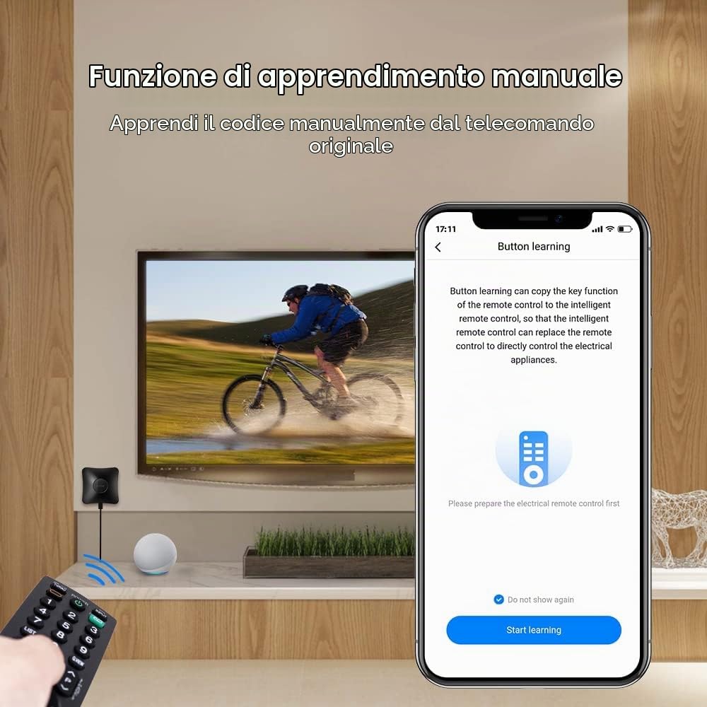 Broadlink Telecomando universale IR e RF - WiFi Smart Remote per domotica, TV, motore di tendina, condizionatore, ventola, funziona con Alexa, Google Assistant, IFTTT (RM4 Pro)