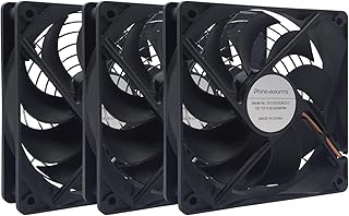 PANO-MOUNTS 120mm 12V DC 大風量コンピュータ PC ケースファン 120x120x25mm 3 ピン デュアルボールベアリングブラシレス排気冷却ファン マイニングリグフレームラックエアマイナー PSU 用 メタルガード 3000RPM ３台セット