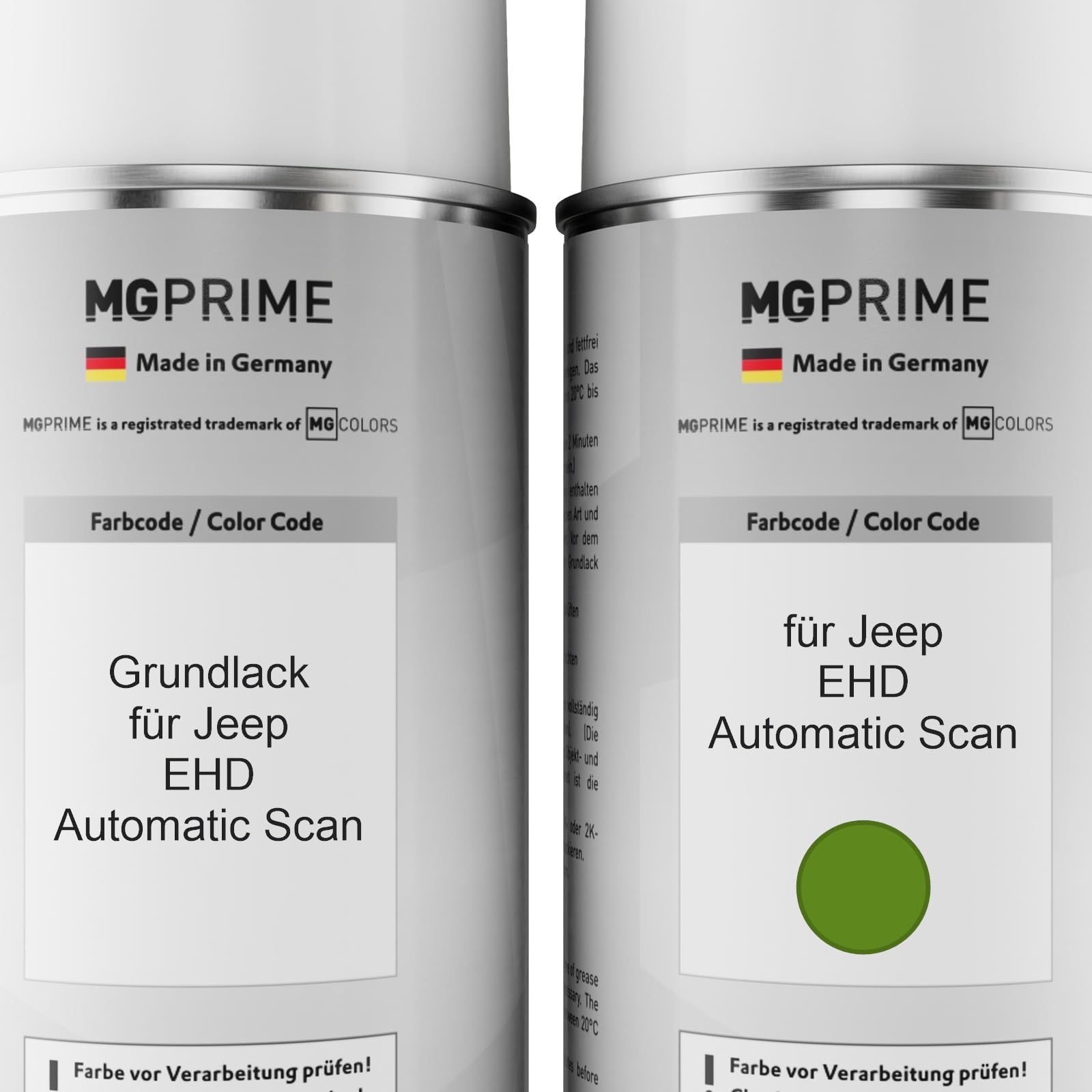 MG PRIME Vernice per auto Bombolette spray per Jeep EHD Automatic Scan +2K | Kit vernice di fondo + base + trasparente 2K, bombolette spray 400ml