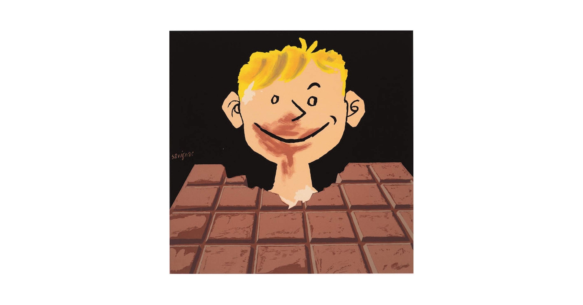 サヴィニャック ポスター 「チョコレートの少年」 額装済 70×70cm 61gqL1scekL._UF350,350_QL50_.jpg