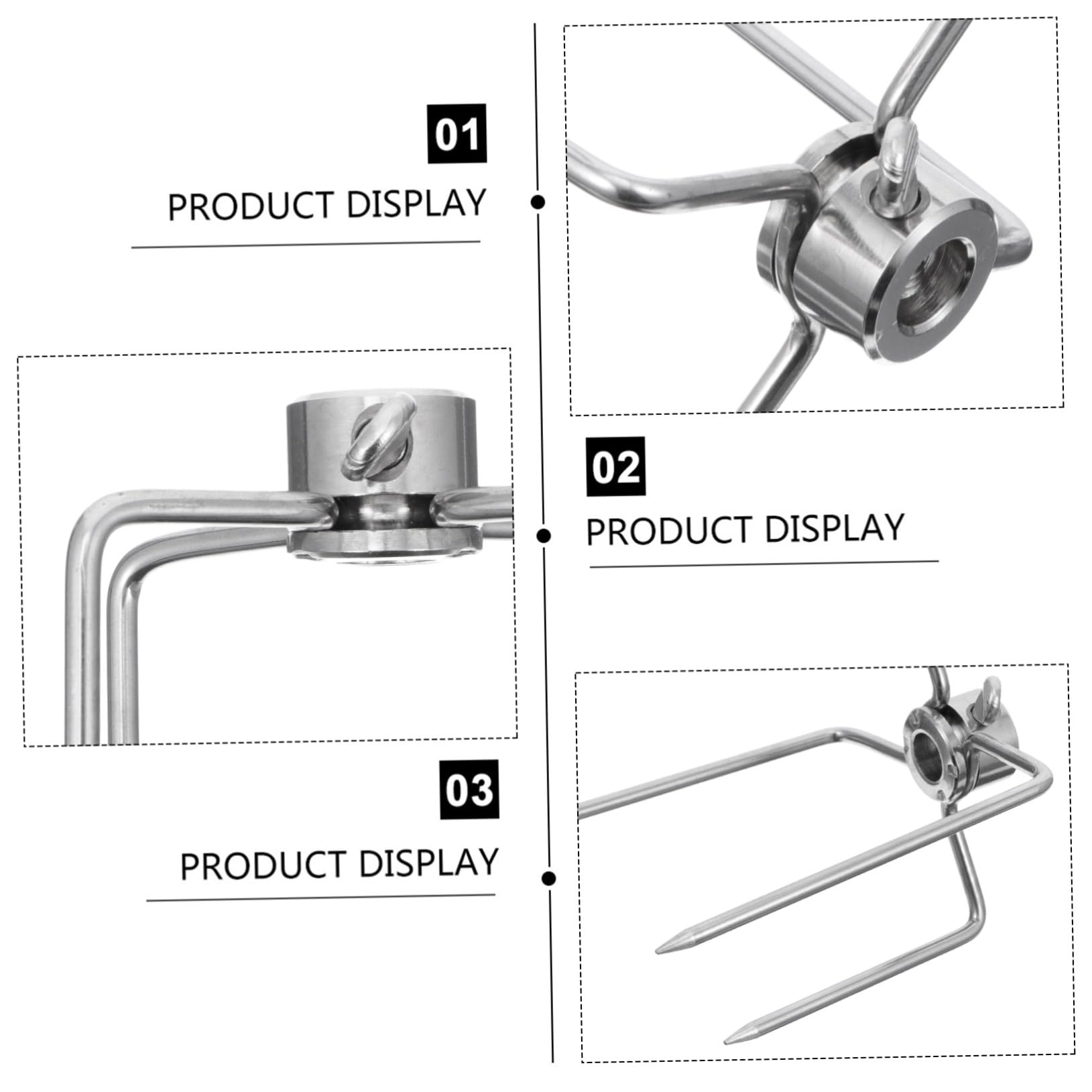 Didiseaon 2 piezas Tenedores para Barbacoa de Acero Inoxidable Tenedores para Asar Carne Resistentes y Duraderos Accesorios para Parrilla Rotativa Aptos para Plancha y Parrilla de Pescado