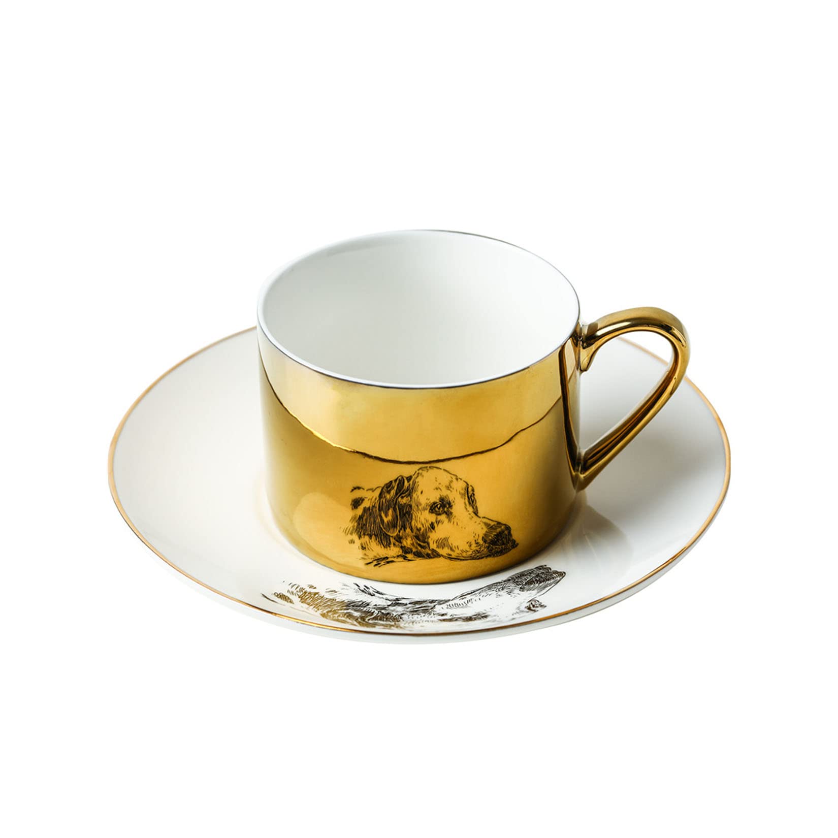 Espressotasse, Nachmittagstee-Tasse und Untertasse, Party-Teetassen, chinesisches Tee-Set, Mode-Büro-Kaffeetasse, Spiegel-Tierreflexions-Wasserbecher, Nachmittagstee-Keramik-Tasse und Untertasse-Set,
