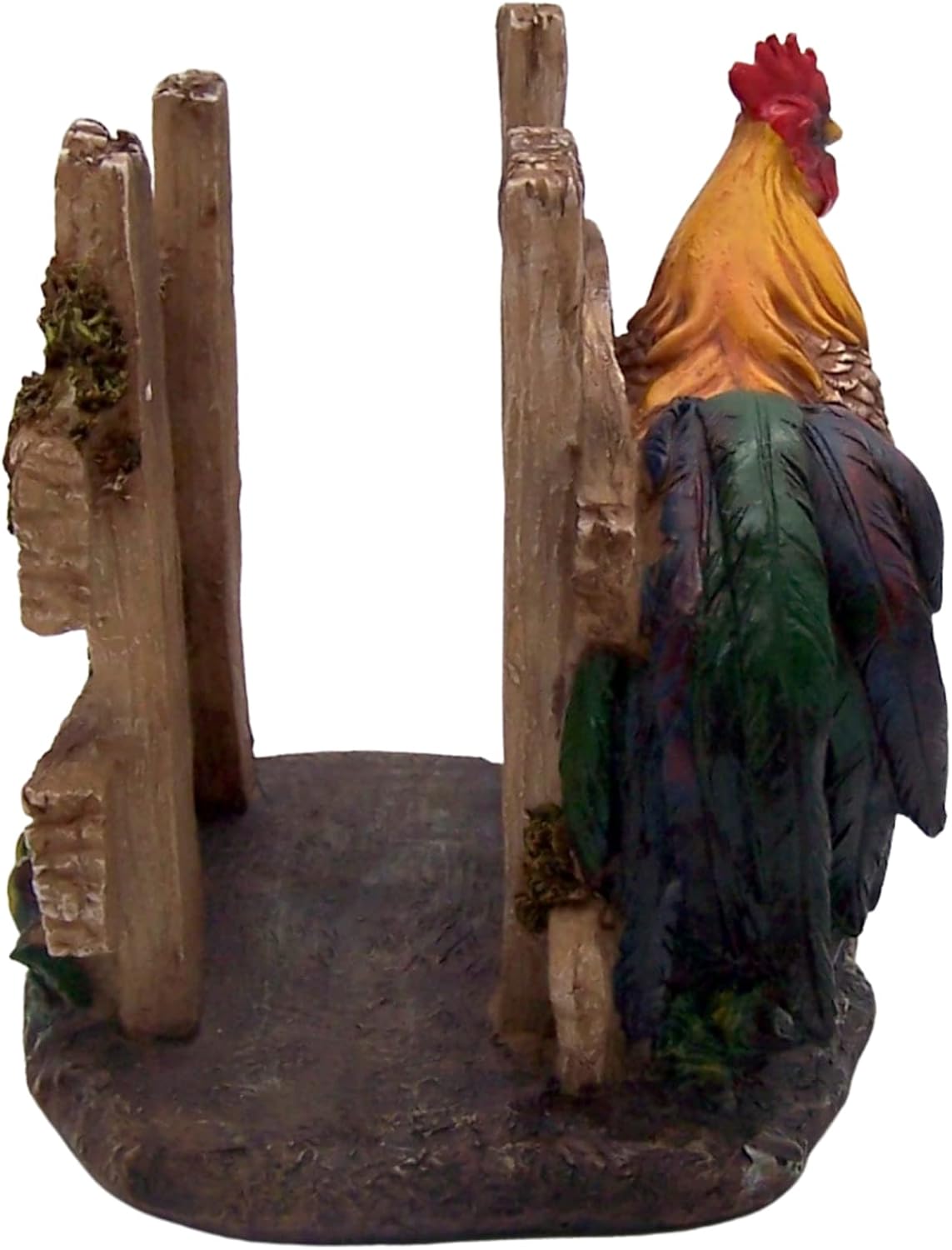 Farmyard Charm: Rooster with Fence Napkin Holder - 5.25-Inch Farmhouse Kitchen Accent