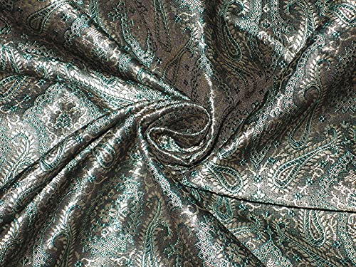 Tissu brocart de soie bleu sarcelle pour éviter les vêtements sans tenue