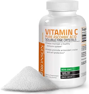 Vitamin C Powder Pure Ascorbic Acid Soluble Fine Non GMO Crystals – Promotes Healthy Immune System and Cell Protection – Powerful Antioxidant - 1 Pound (16 Ounces)